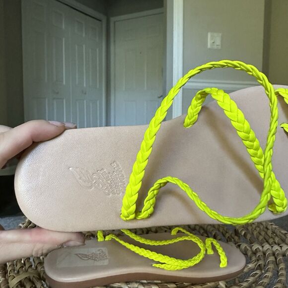 Ancient Greek Sandals Eleftheria Neon Yellow Women’s 36 NEW MSRP $285 Handmade - Picture 5 of 9